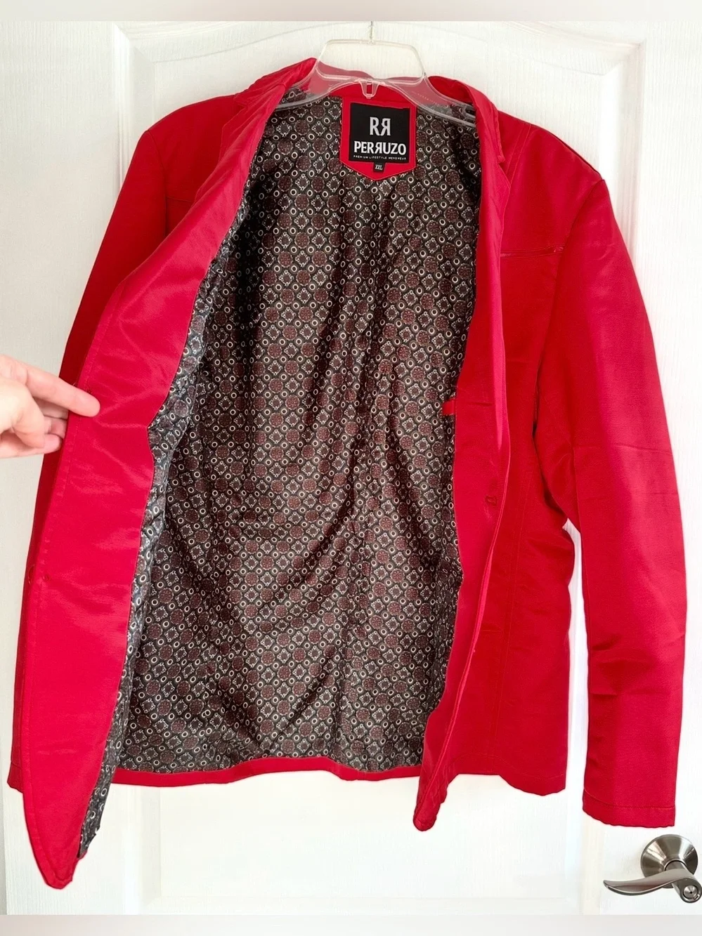 Rare Vintage Perruzo Men's Bright Red Two-Button Sport Blazer -Size XXL